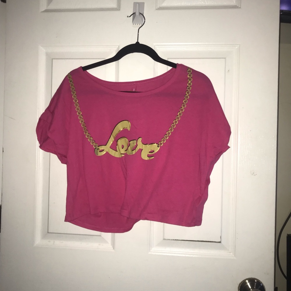Nikki Minaj pink crop top- XL